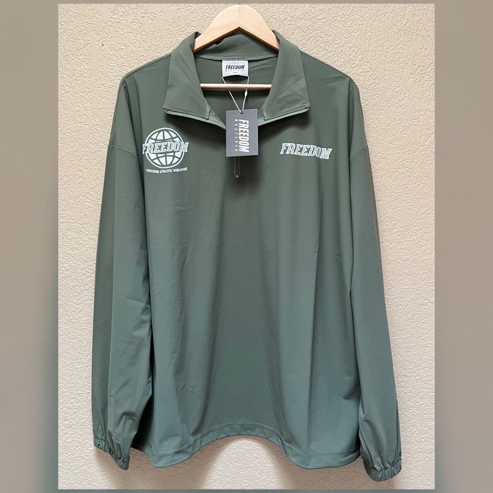 Freedom Brand Half Zip Green Lightweight Pullover Sweatshirt Men’s -Size 3XL